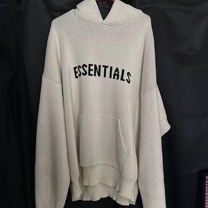 Cream Knit Fear of God Essentials Hoodie. XXL